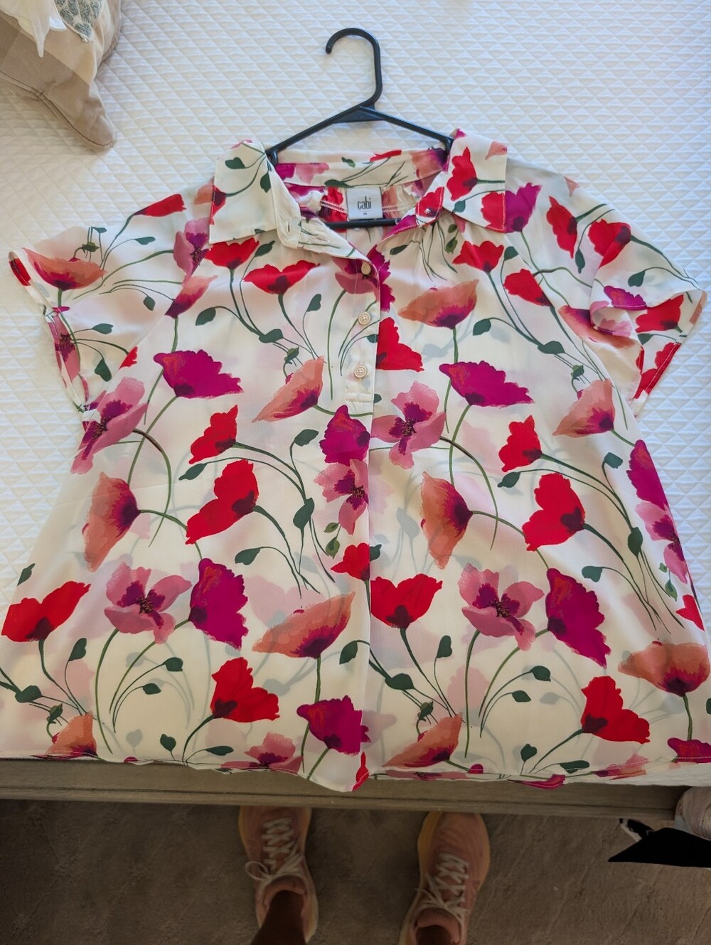 Cabi Elisabeth Top Cream Floral